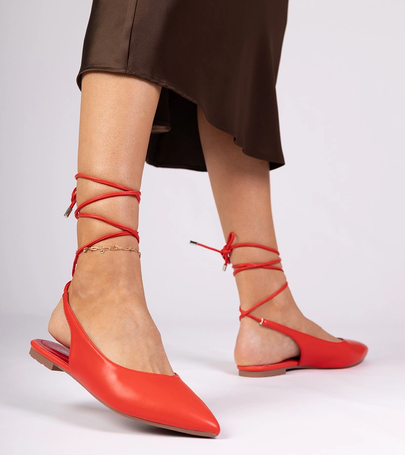 Terry piros lapos sarkú műbőr cipő