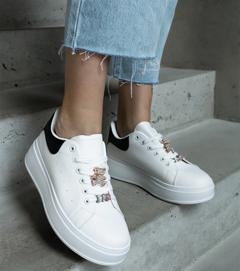 Mavien macis díszítésű platform fehér tornacipő