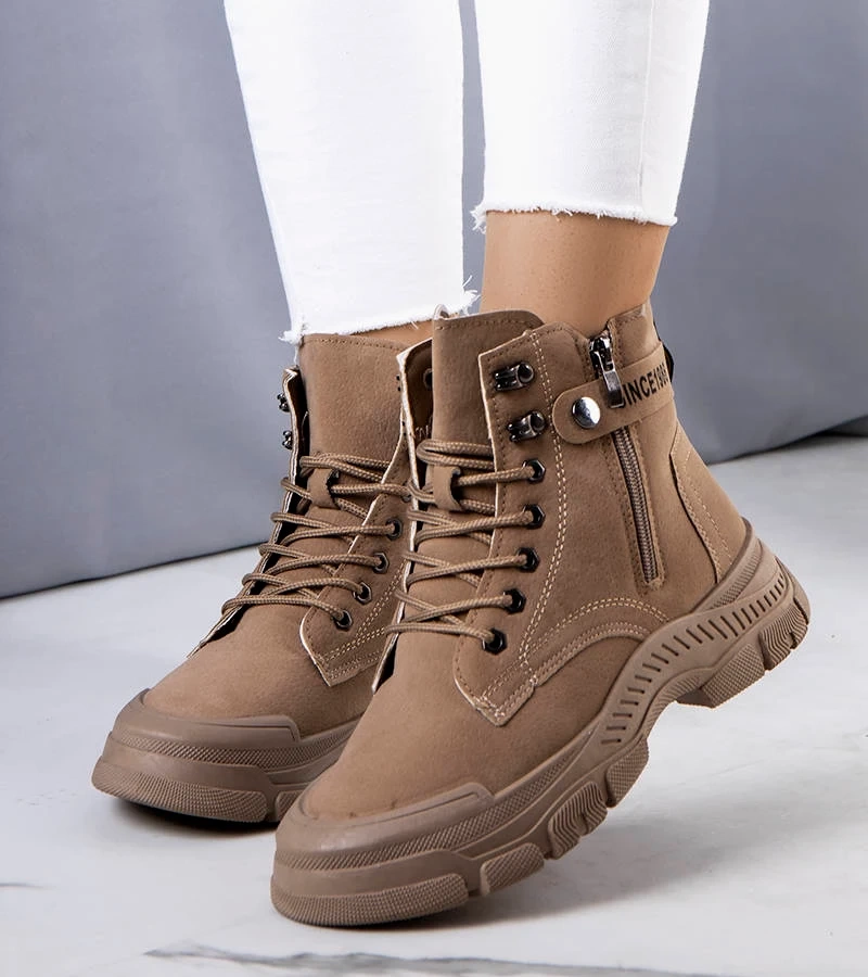 Barna bélelt bokacsizma eko-szövetből Pirangi