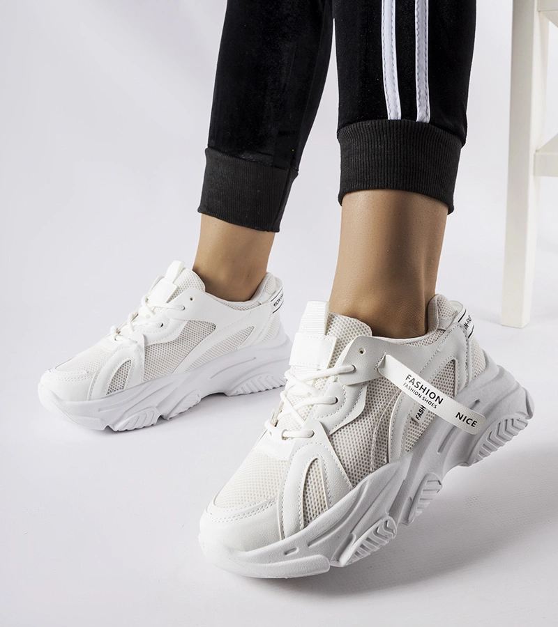 Fida vastag talpú fehér tornacipők