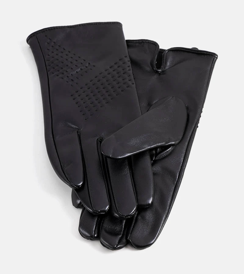 Fekete melegített kesztyűk Racca