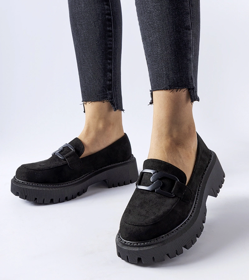 Fekete mokaszinok műszálas szaruból Worth