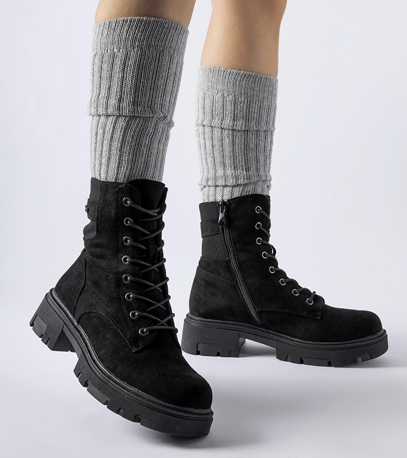 Fekete enyhén bélelt bokacsizma Cunha.