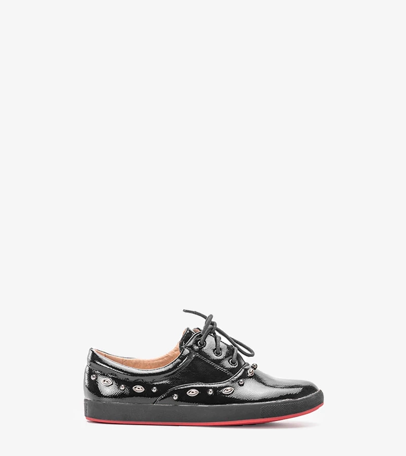 Fekete fényesített gyermek teniszcipő Fatna