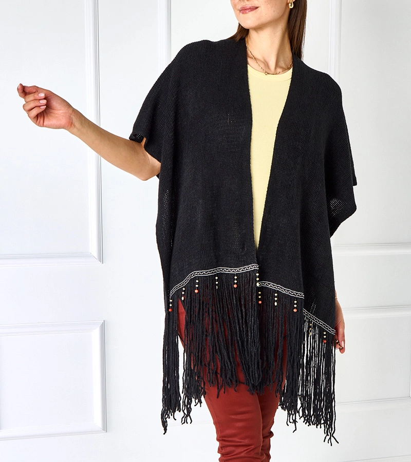 Fekete gyöngyös Raylan köpeny