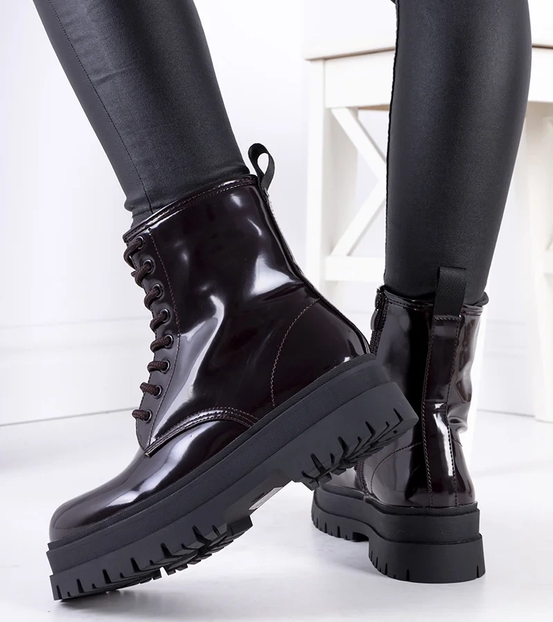 Bordó lakkozott Prince bokacsizma