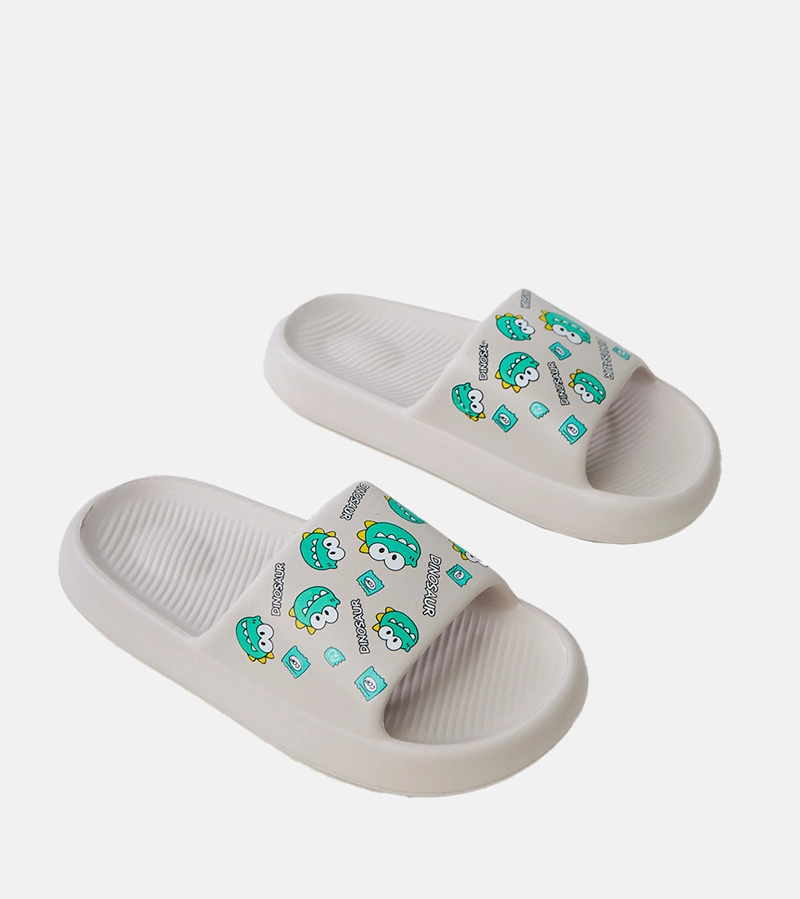 Szürke dinos nyomtatott gyerekpapucs