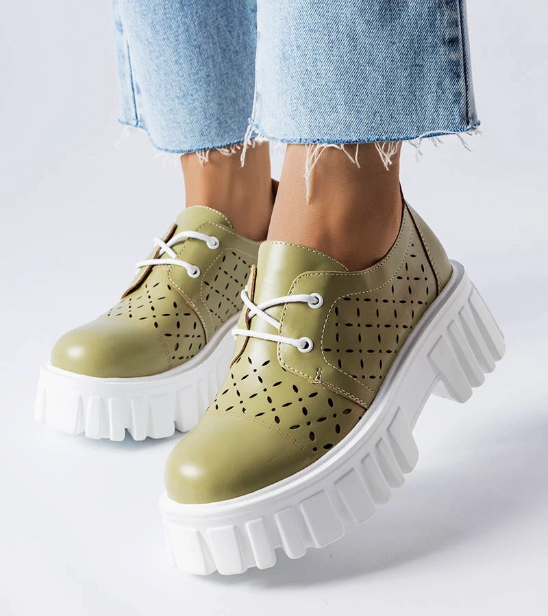 Zöld hálós masszív cipők Camus