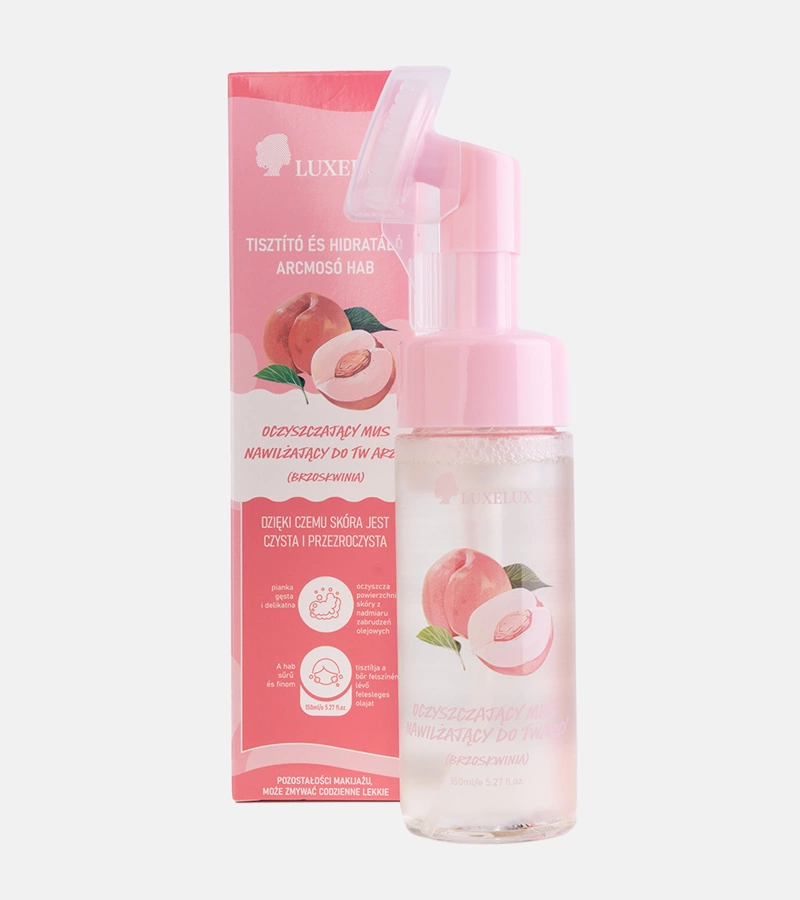 Luxelux őszibarackos arctisztító és hidratáló hab 150 ml