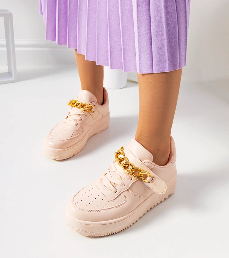 Rózsaszín sneakers Memphis láncos