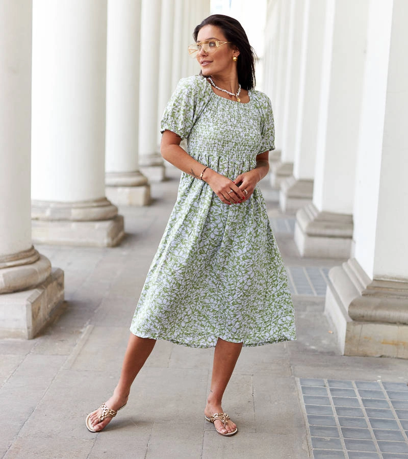 Zöld virágos Edoardo ruha