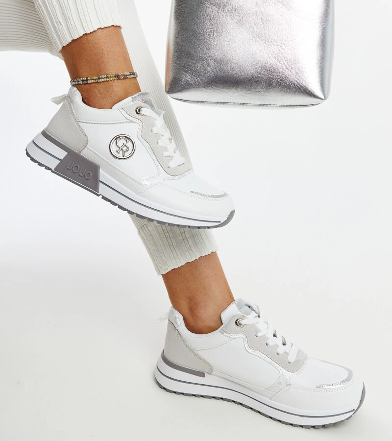 Fehér-szürke Sinika platformos tornacipők