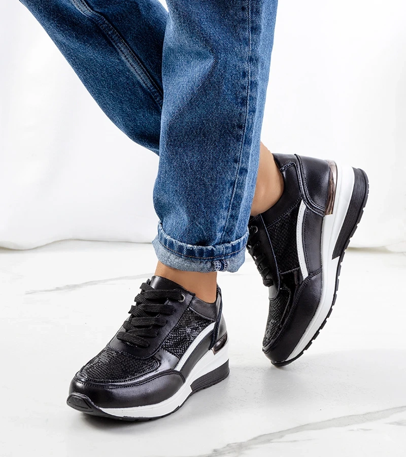 Fekete bőr sneaker Veloso