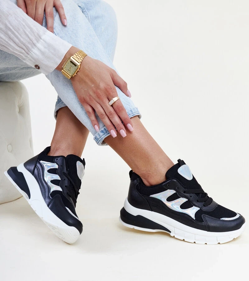 Vastag talpú Matea fekete tornacipők