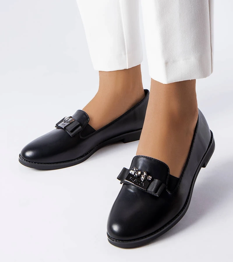 Fekete elegáns mokaszin Harquin