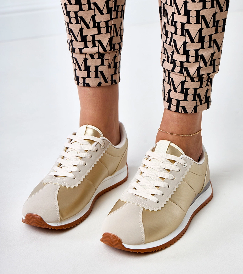 Arany sportcipők bézs betéttel Alva