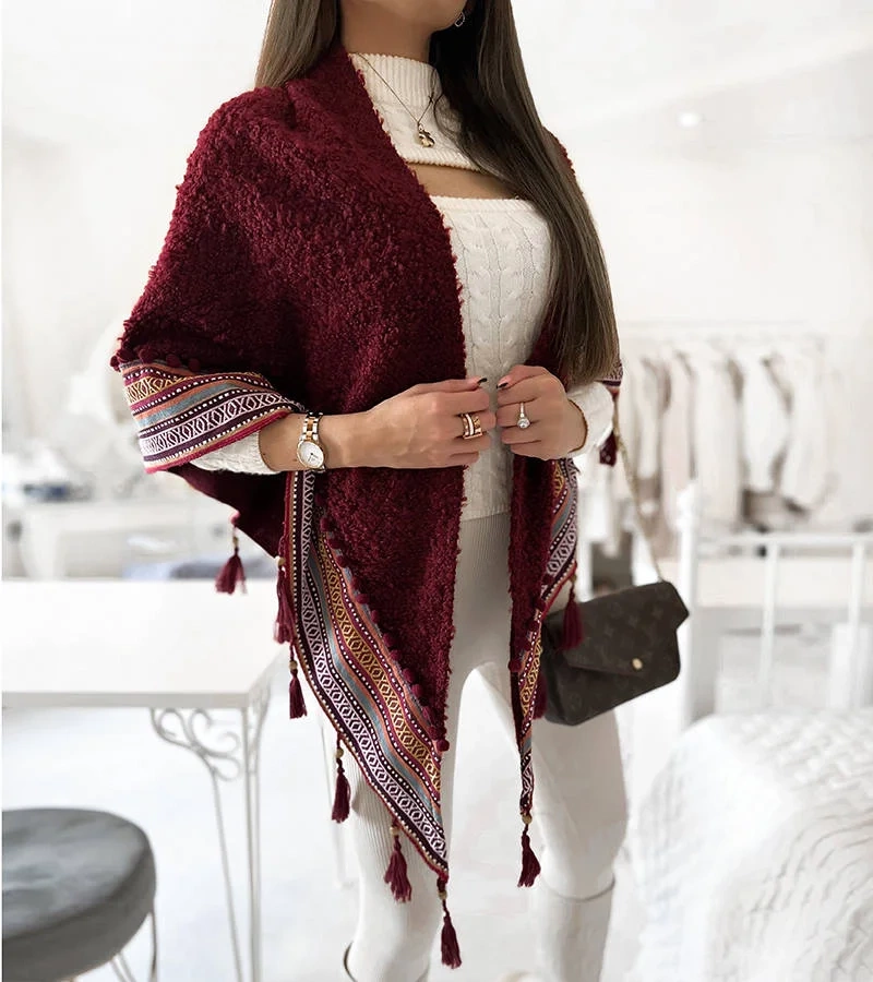 Melina bordó fringes kötény