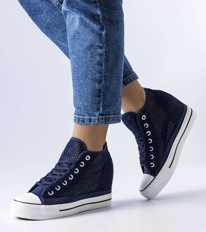 Coupart magas sarkú, kék hálós tornacipők