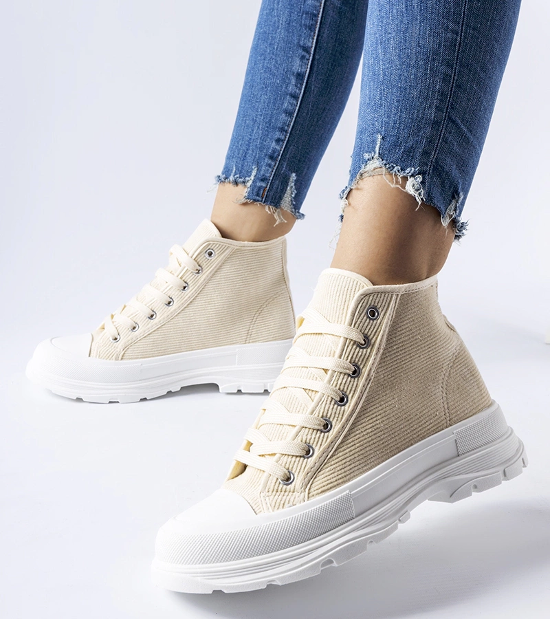 Villaggio boka magas bokacsizma bézs színben