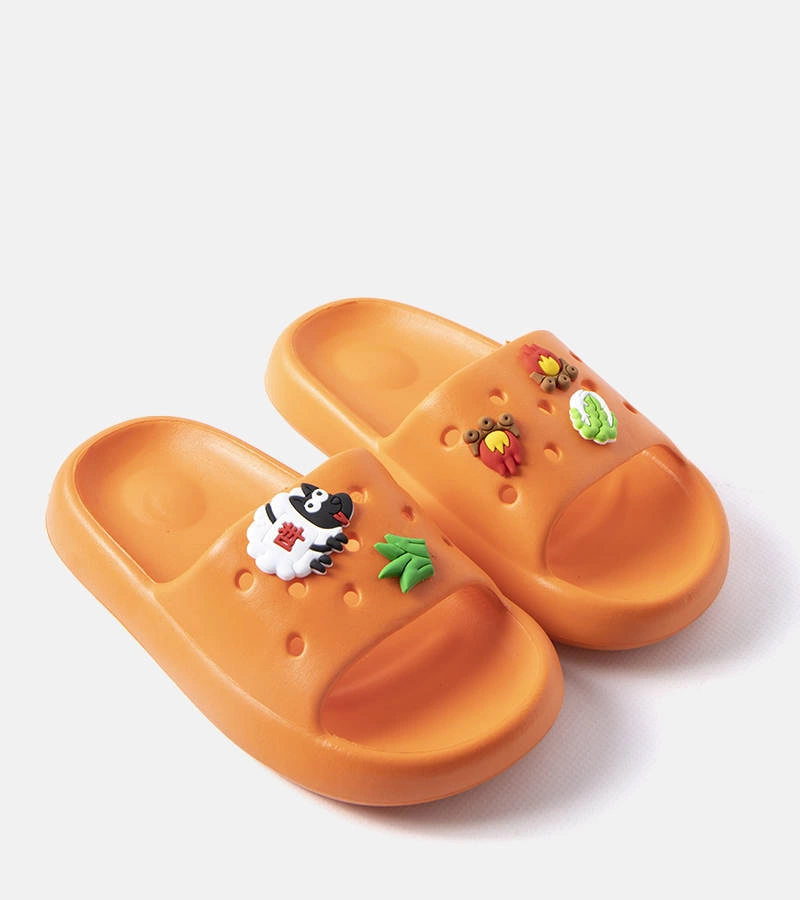 Hilaire narancssárga flip-flop papucsok gombokkal