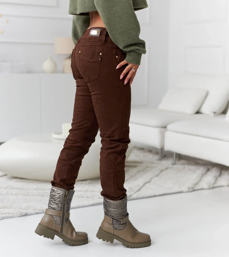 Barna mintás Lévesque nadrág