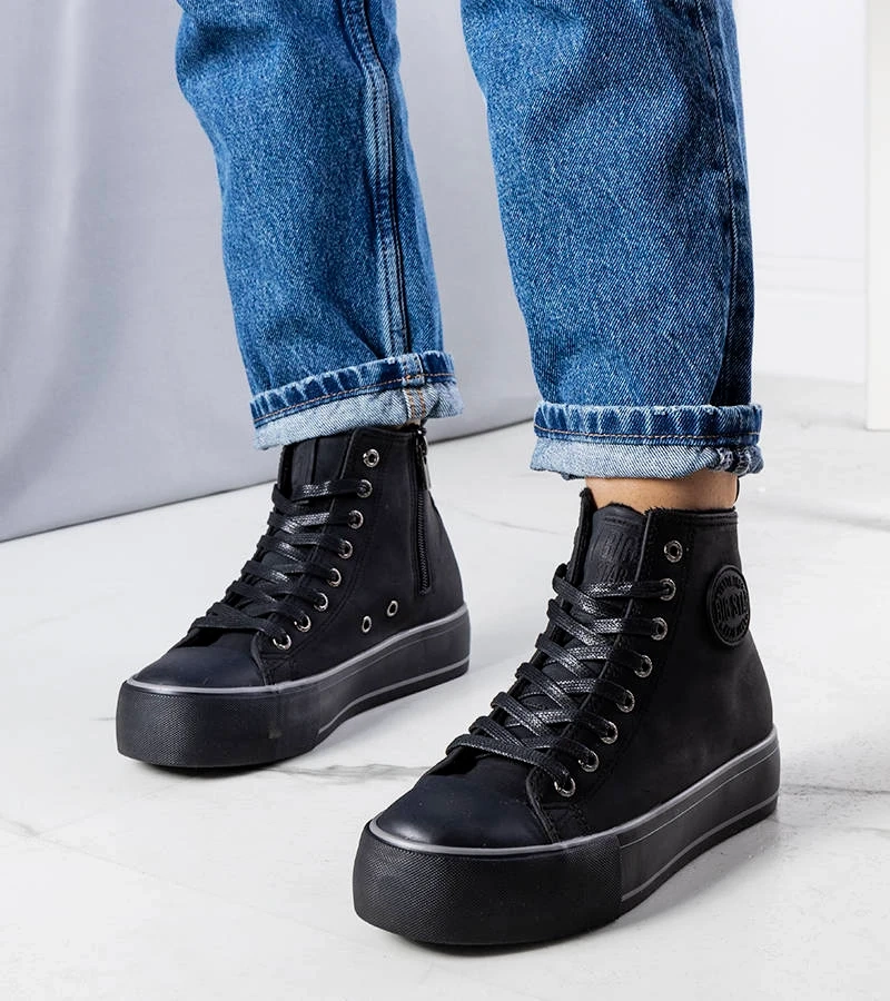 Fekete bélelt cipő Big Star KK274173