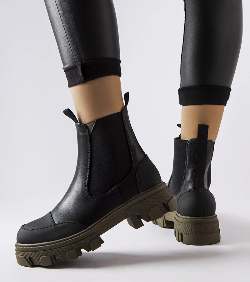 Sibyla fekete-zöld csizma