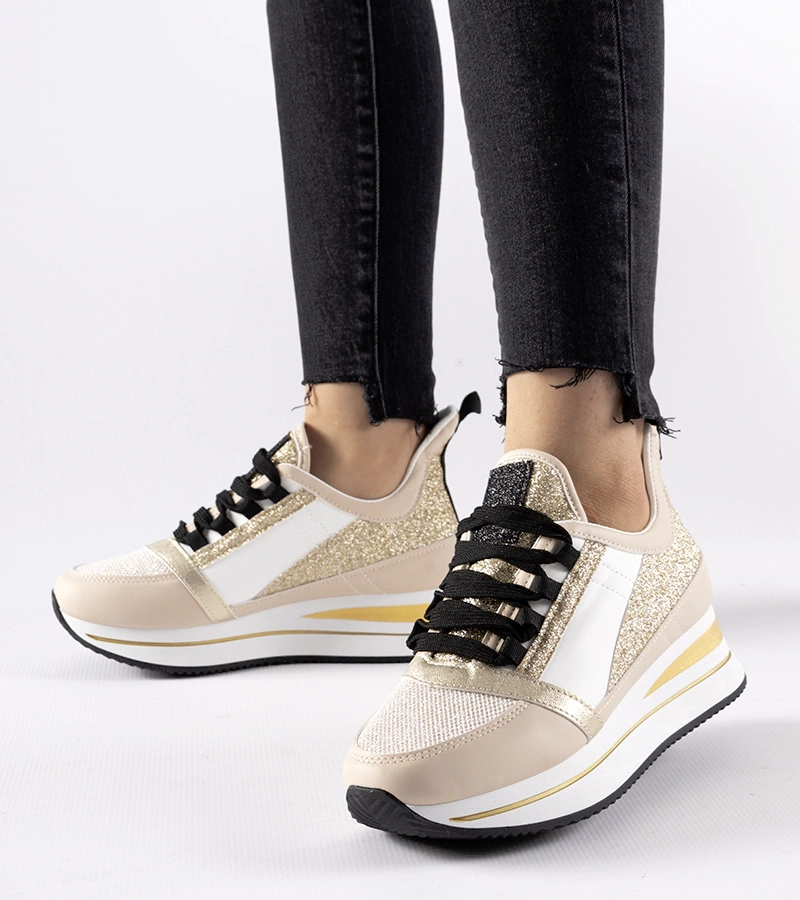 Bezsínű csillámos platform cipők a Marce márka-tól