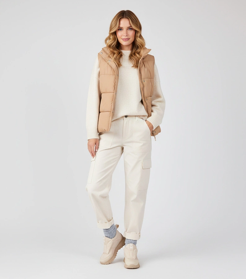 Bézs női téli csizmák tépőzárral Penny