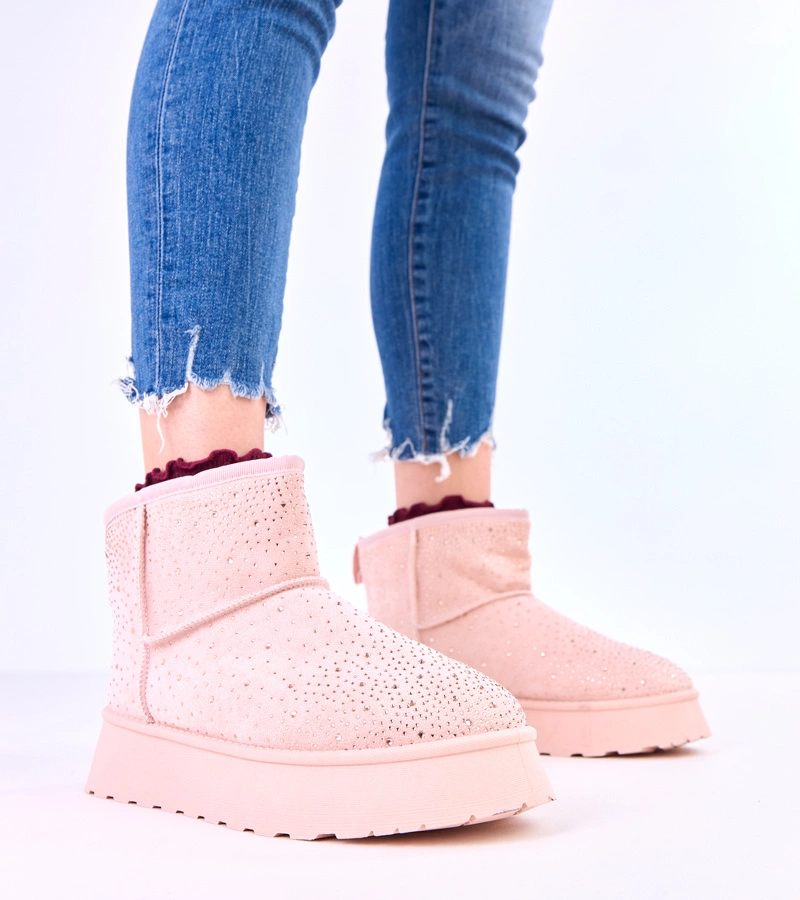 Rózsaszín platformos hócsizma cirkóniával Ruzena