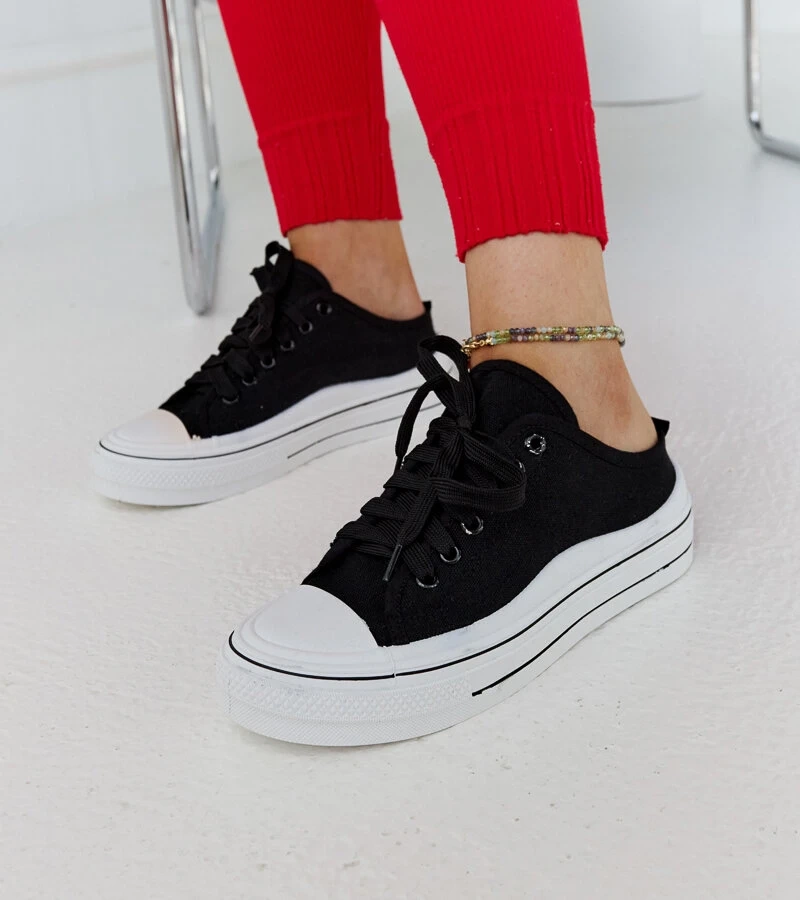 Fekete Fiori platformos tornacipő