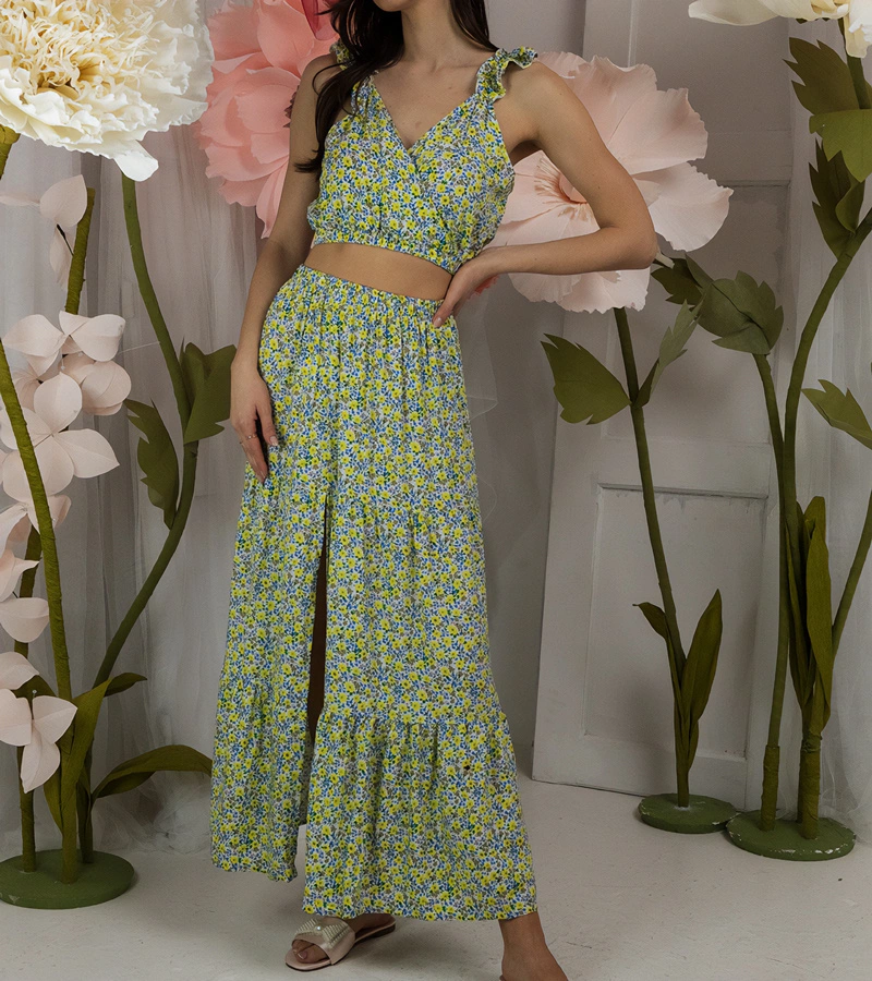 Sárga szett Alvisa felsővel és szoknyával