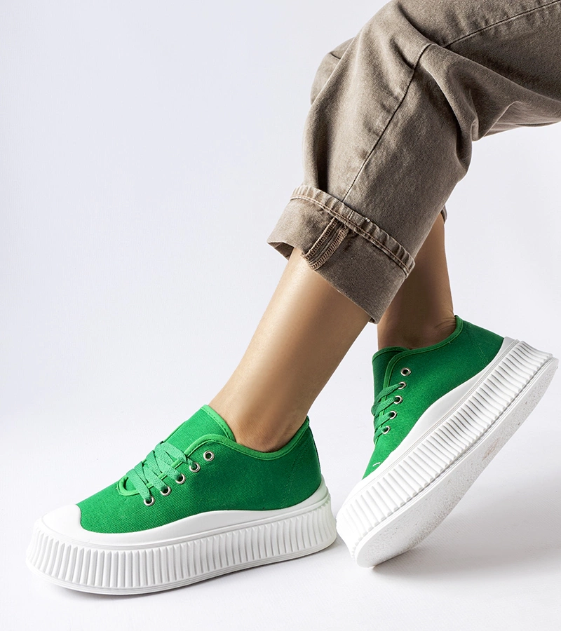 Zöld platformos tornacipő Rina