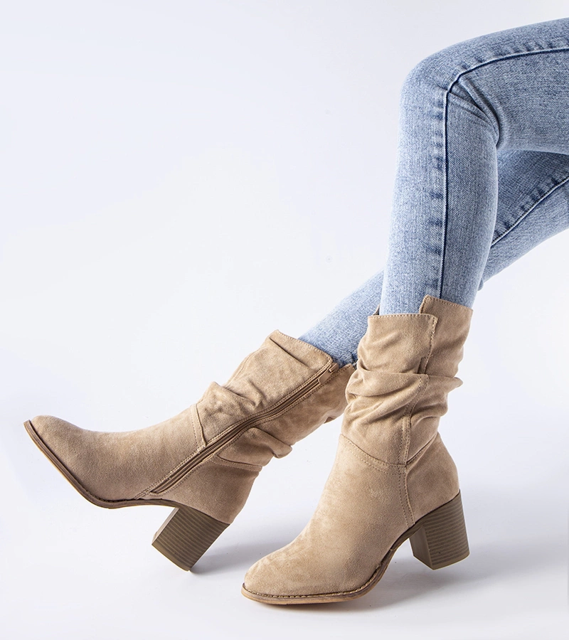 Filomena melegített bézs western csizma