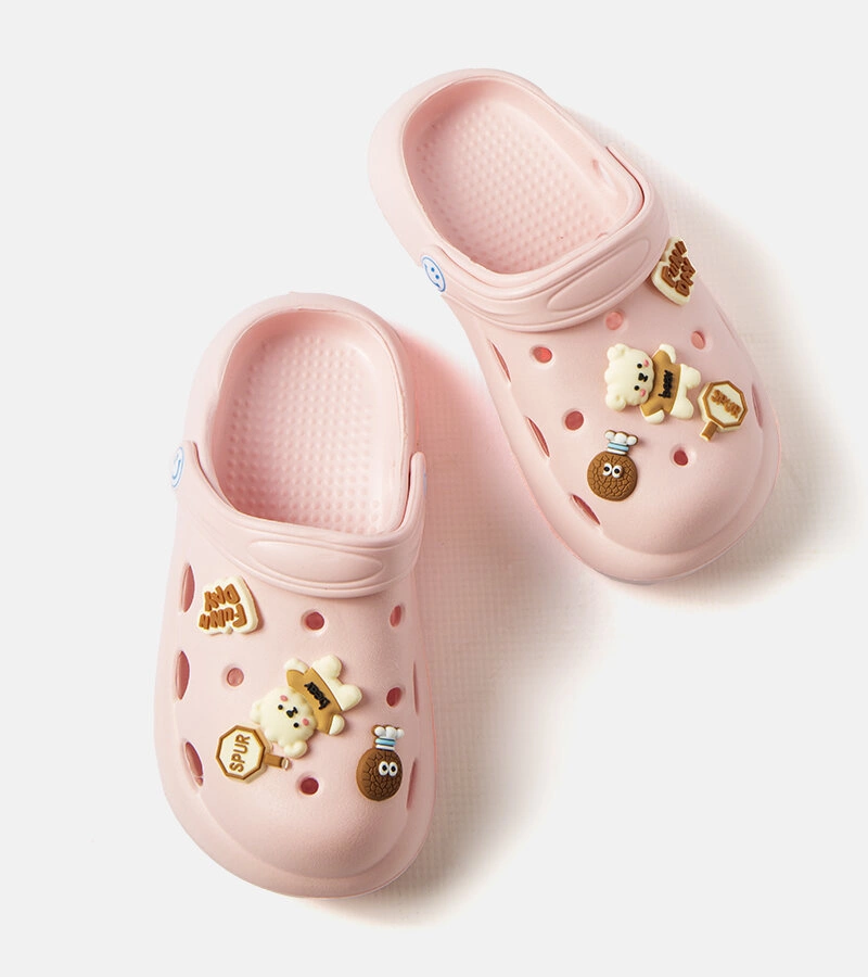 Rózsaszín papucsok Daviauval fedett orrú