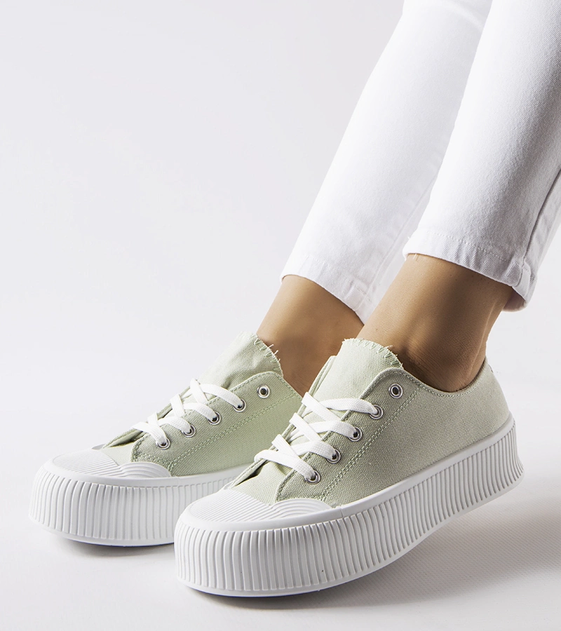 Zöld vastag talpú Fortunata platform tornacipők