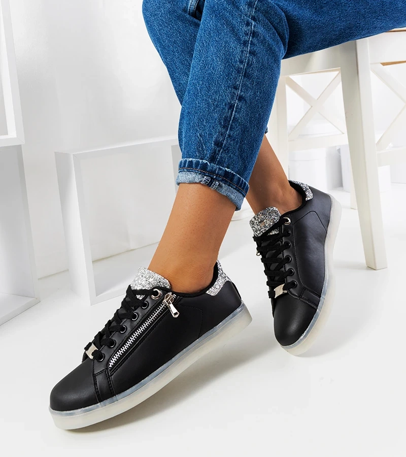 Fekete LED-es sportcipők Caldwell