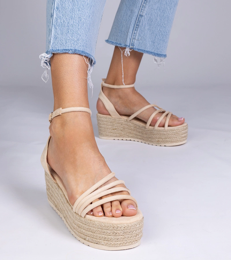Panola bézs platform espadrille szandál