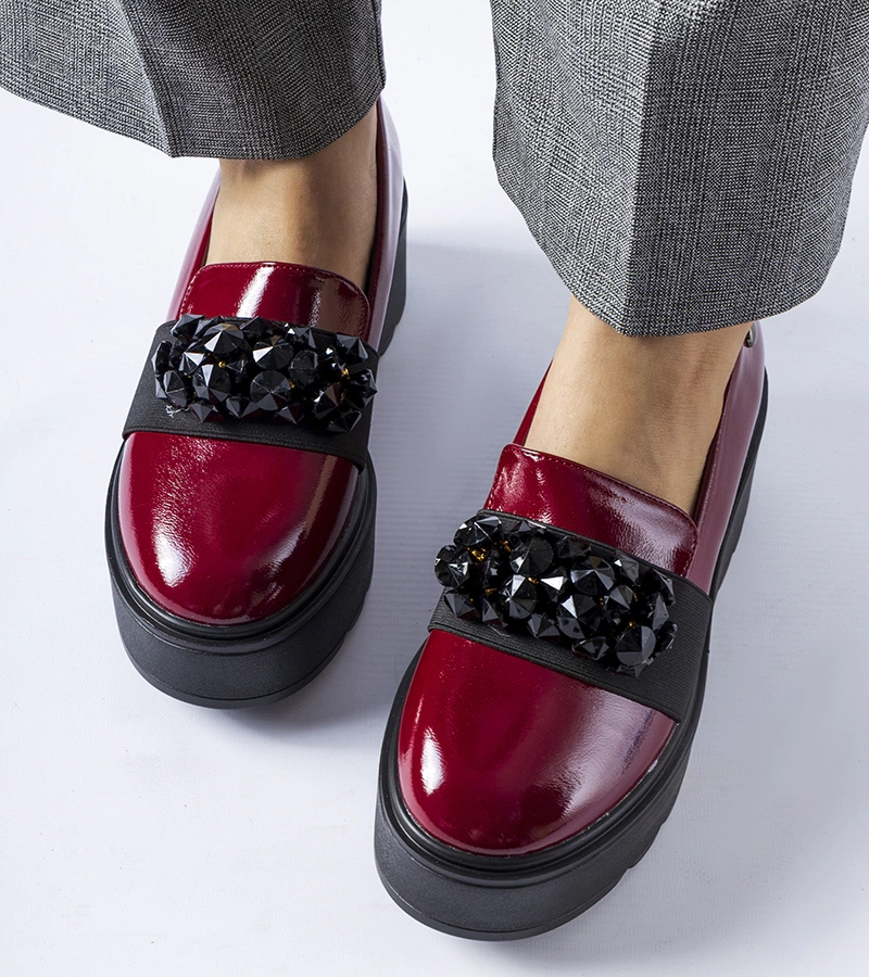 Edma bordó platformos félcipő