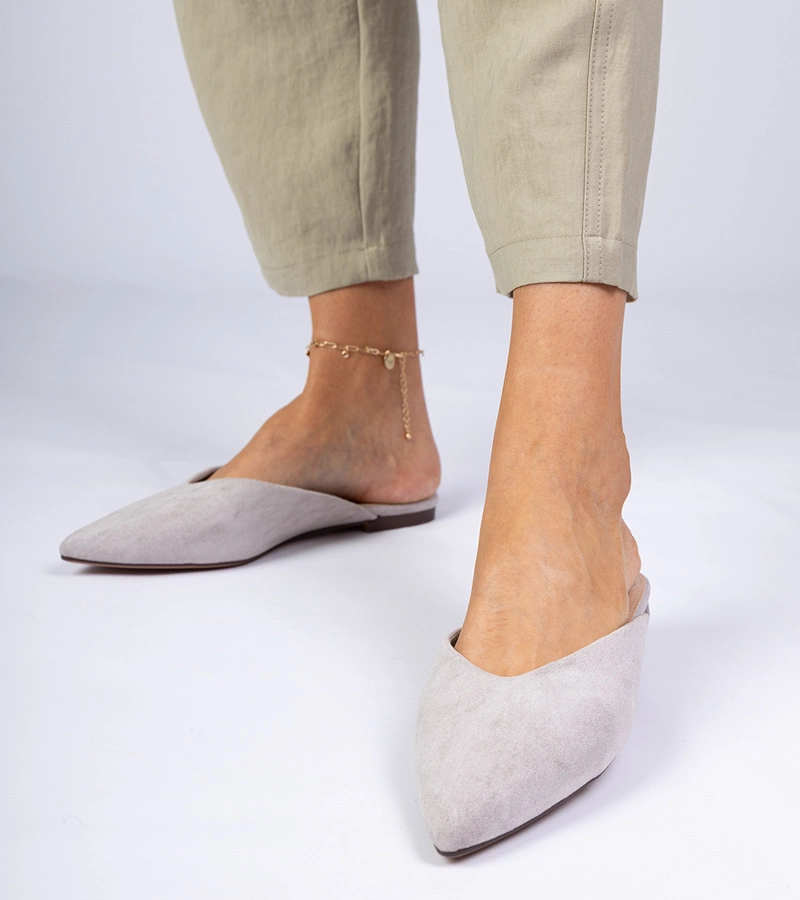 Sarium elegáns szürke papucsok ökobőrből