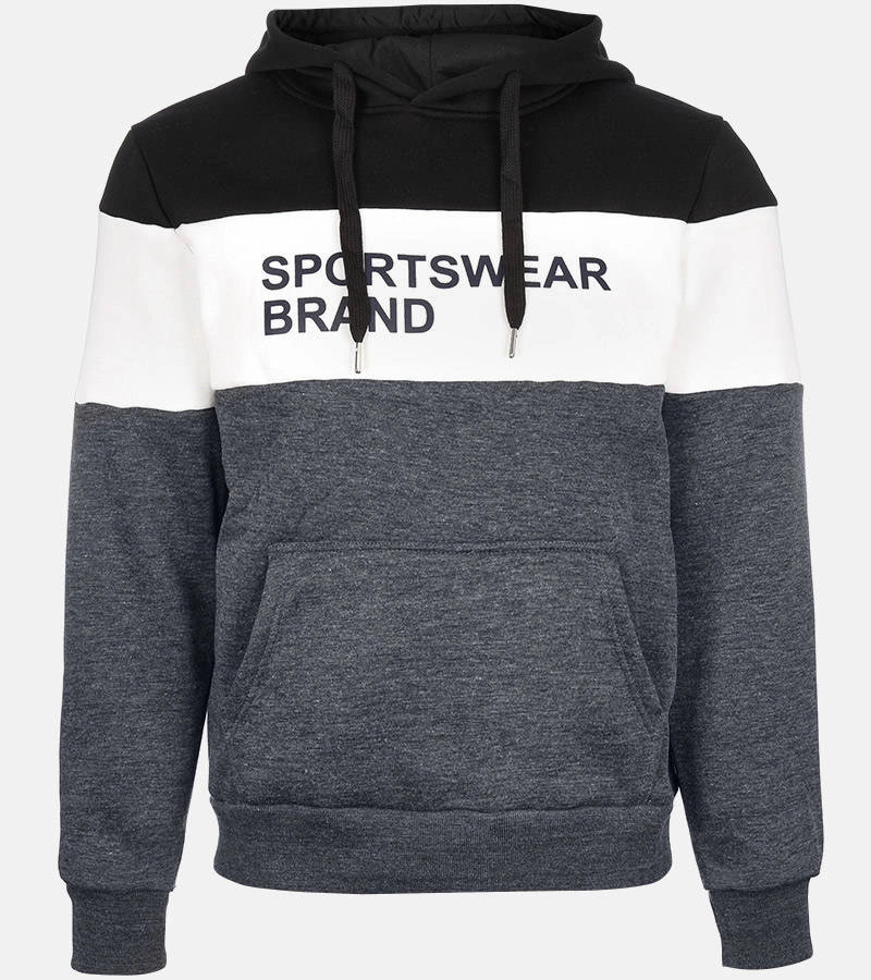 Sötétszürke férfi kapucnis pulóver