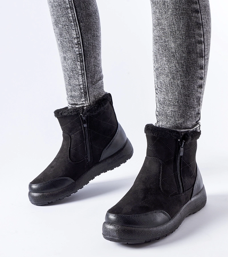 Fekete bélelt könnyű bokacsizma Caprarica