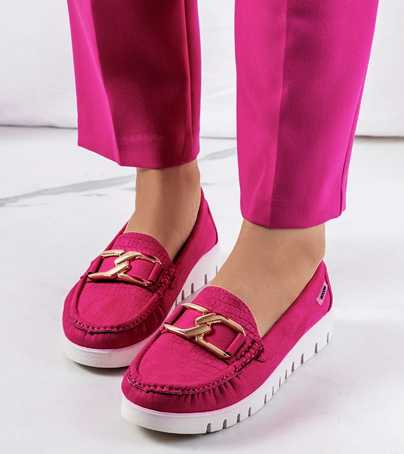 Rózsaszín mokaszin Campini platformon