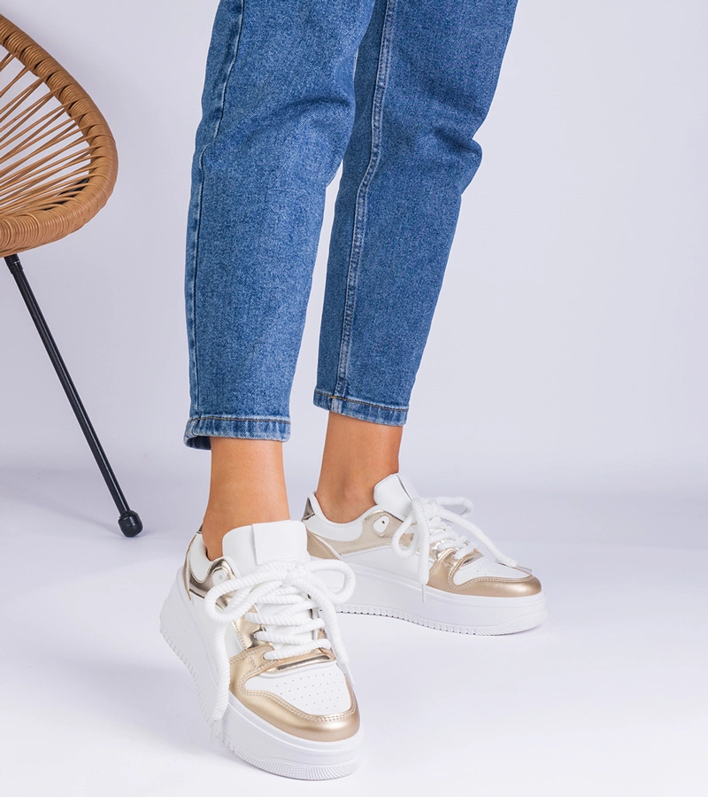 Fehér-arany platform tornacipő Ivalda