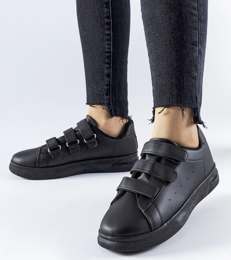 Fekete tépőzárral rögzíthető sportcipők Paré