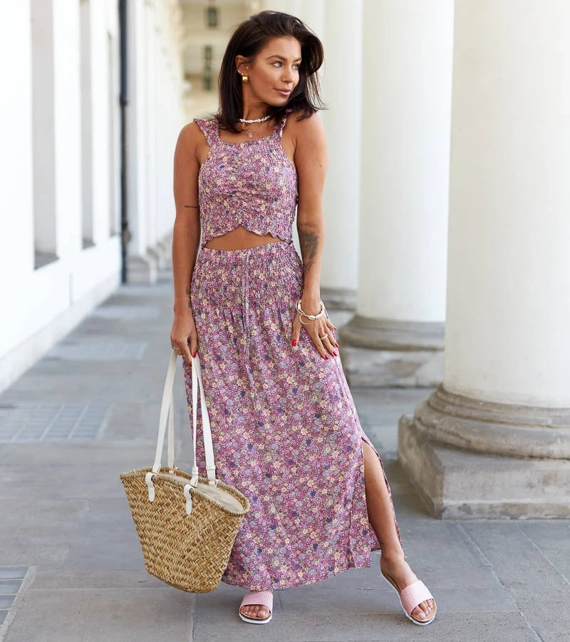 Rózsaszín szett top és szoknyával Febo