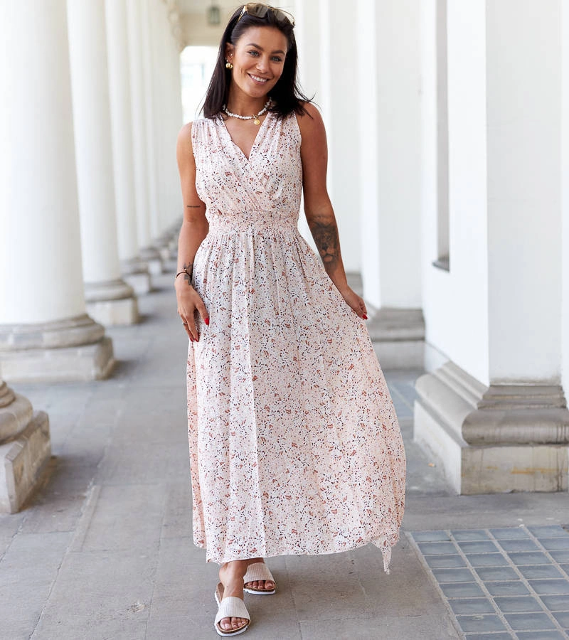 Napolitano virágos bézs ruha