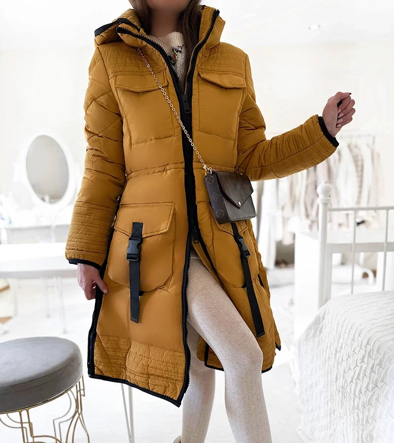 Sárga steppelt kabát Averie