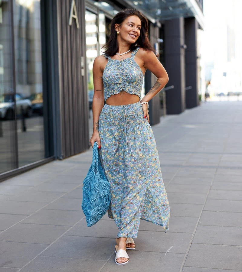 Zöld szett top és szoknya Febo