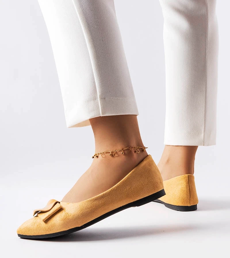 Rémy díszített cirkónia bézs balerinák